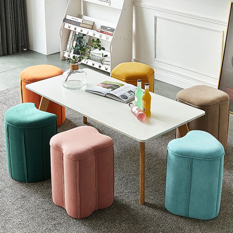 Solid Color Fabric Standard Stool Modern Simple Moon Upholstered Footstool Clearhalo 'furn' 'furn_ottomans_poufs' 'Furniture' 'Living Room Furniture' 'Ottomans & Poufs' 'ottomans_poufs' 1200x1200_abd605f6-b535-4b5d-b6fa-c4669c22b50b