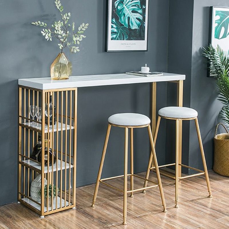 Glam 1/3 Pieces Bar Table Set Rectangle Wood Counter Table with High Stools for Cafe Clearhalo 'Bar Furniture' 'furn' 'furn_home_bar_bar_sets' 'Furniture' 'Home Bars & Bar Sets' 'home_bar_bar_sets' 'Kitchen & Dining Furniture' 1200x1200_abd6618b-17e6-45a9-9a7f-90daba630849