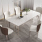 Sintered Stone Top Luxury White Table for Restaurant Rectangle Dining Table with 4 Legs Clearhalo 'Dining Tables & Seating' 'Dining Tables' 'dining_table' 'Furniture' 'furniture_dining_table' 'Kitchen & Dining Furniture' 1200x1200_abd793a2-e8a2-4a24-af1a-7705f2d6ce02