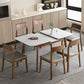 Rectangle Extendable Stone Dining Site Table Traditional Luxury 4 Legs Dinette Table Clearhalo ' dining_table' 'Dining Tables & Seating' 'Dining Tables' 'furn' 'furn_dining_table' 'Furniture' 'furniture_dining_table' 'Kitchen & Dining Furniture' 'kitchen&dining_furn' 'kitchen' 'kitchen_dining_table' 1200x1200_abda2d42-8517-4fea-962a-7da6eaed838e