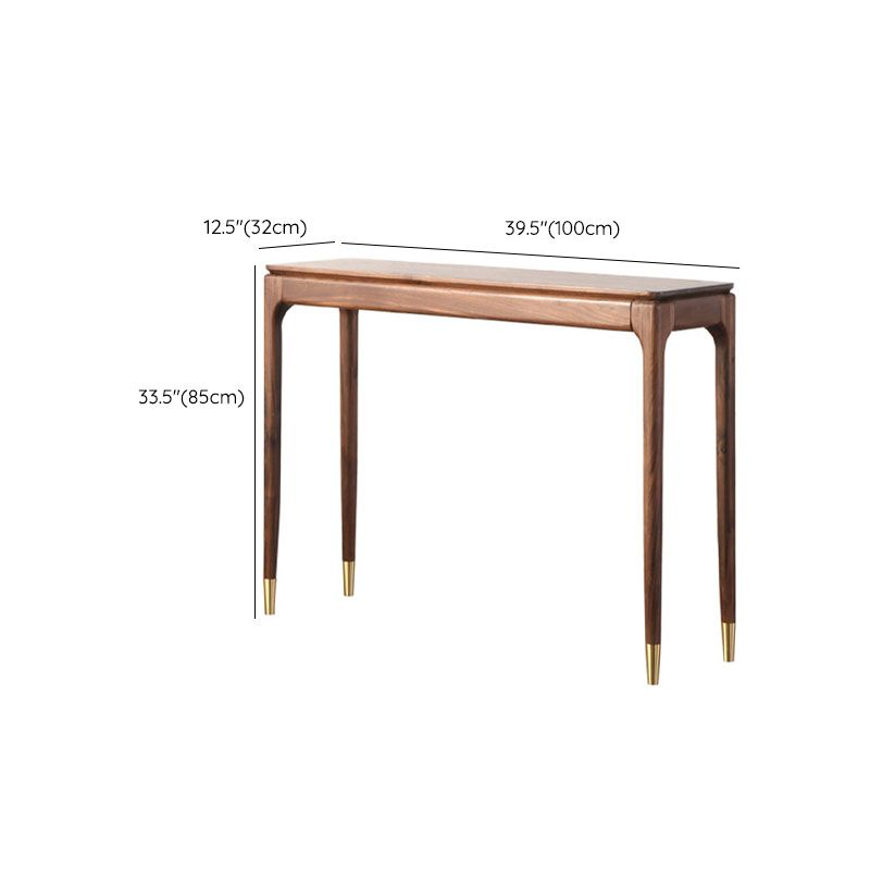 Rectangle Shape Console Table Walnut Wood Console Sofa Table for Hall