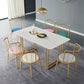 Glam Style Sintered Stone White Dining Room Set with Rectangle Table Formal Dining Table Furniture Clearhalo 'Dining Room Sets' 'Dining Tables & Seating' 'dining_room_set' 'furn' 'furn_dining_room_set' 'Furniture' 'furniture_dining_room_set' 'Kitchen & Dining Furniture' 'kitchen&dining_furn' 'kitchen' 1200x1200_abdb0d9a-e265-495a-8b0f-93242f9933e7
