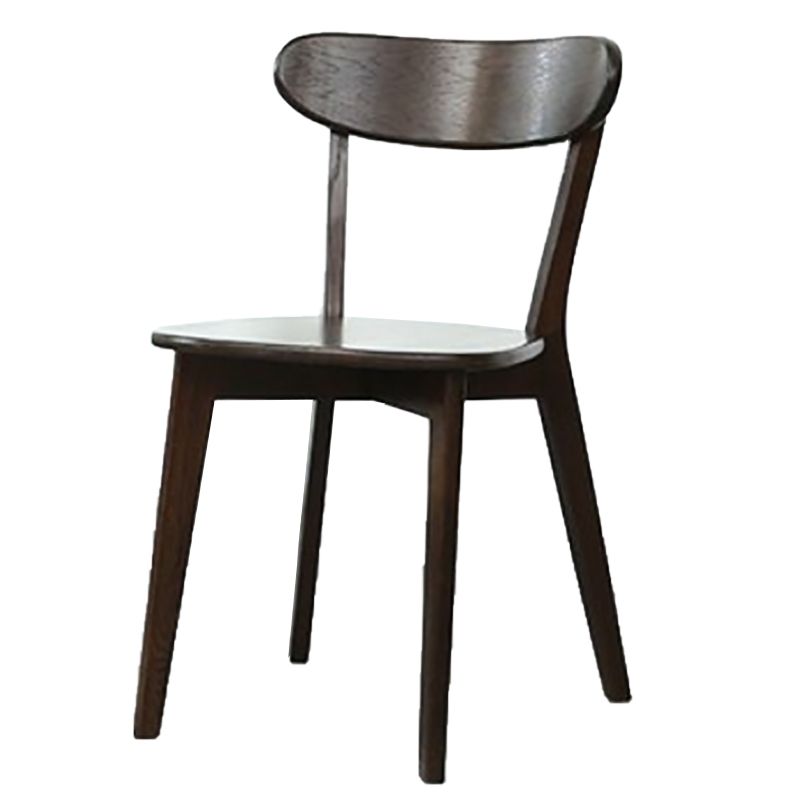 Silla de madera de respaldo sin brazo moderna con patas de roble para el comedor