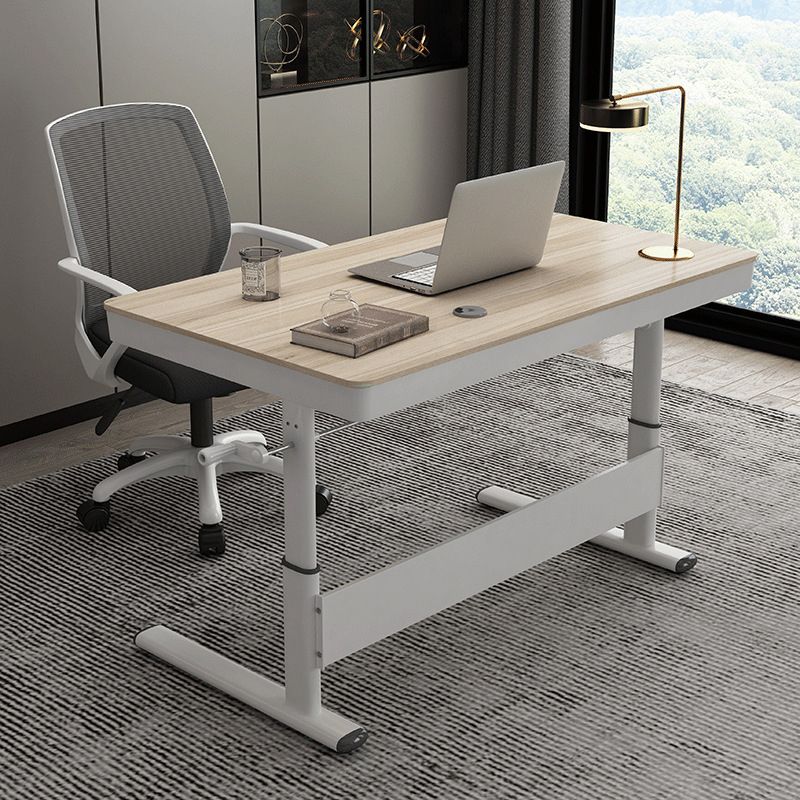 Contemporary Standing Desk Converter White Metal Base Desk for Office Clearhalo 'furn' 'furn_office_desk' 'Furniture' 'Office Desks' 'Office Furniture' 'office_desk' 1200x1200_abdded89-266b-4a36-8584-85f32fc97680