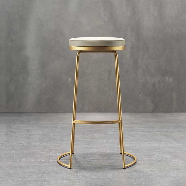 Glam Leather Bar Stool Backless Counter Stool for Bristol with Metal Legs Clearhalo 'Bar Furniture' 'Bar Stools' 'bar_stools' 'furn' 'furn_bar_stools' 'Furniture' 'Kitchen & Dining Furniture' 1200x1200_abdeaf64-599b-4e0f-a075-fa0d8613ba94