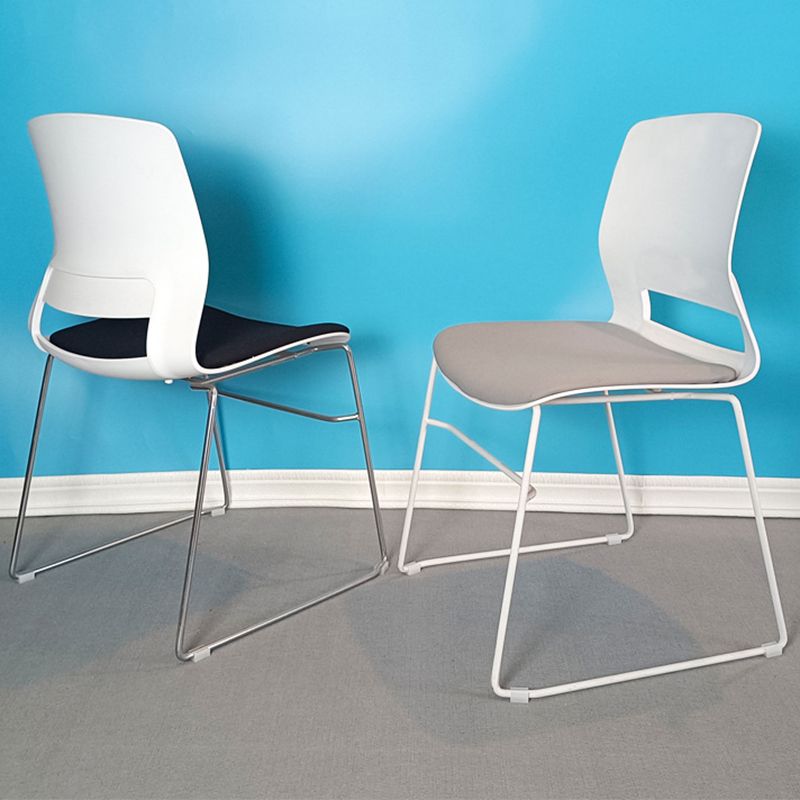 Chrome Metal Frame Modern Conference Chair Armless Computer Desk Chair Clearhalo 'furn' 'furn_office_chair' 'Furniture' 'Office Chairs' 'Office Furniture' 'office_chair' 1200x1200_abe32ad6-a6c6-4c6f-9b5f-678af2605788