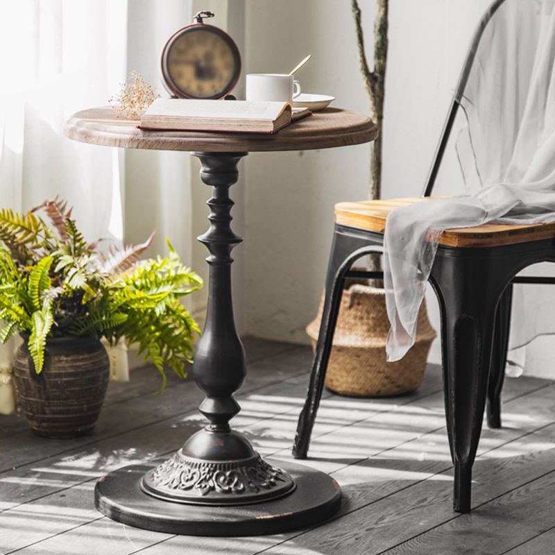 Pedestal Side Table Wood Round Side End Table- Distressed Surface Treatment Clearhalo 'Coffee & Accent Tables' 'End & Side Tables' 'end_side_table' 'Furniture' 'furniture_end_side_table' 'Living Room Furniture' 1200x1200_abe3bc13-f40e-45a4-8202-25b2e27d7335