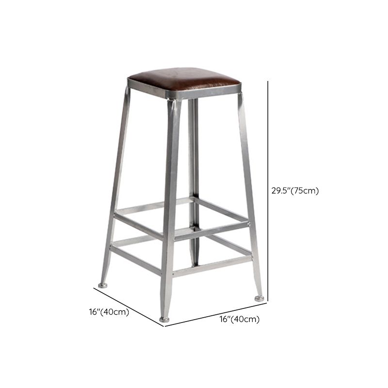 Metal Dining Stools Contemporary Armless Faux Leathe Bar Stools Clearhalo 'Bar Furniture' 'Bar Stools' 'bar_stools' 'furn' 'furn_bar_stools' 'Furniture' 'Kitchen & Dining Furniture' 1200x1200_abe4f5fd-bc3e-4fb0-bb79-9b04c7fdbd6d