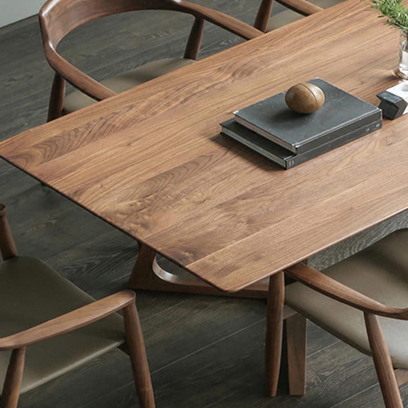 Tavolo da pranzo in legno massiccio naturale mobili interni moderni con doppio piedistallo