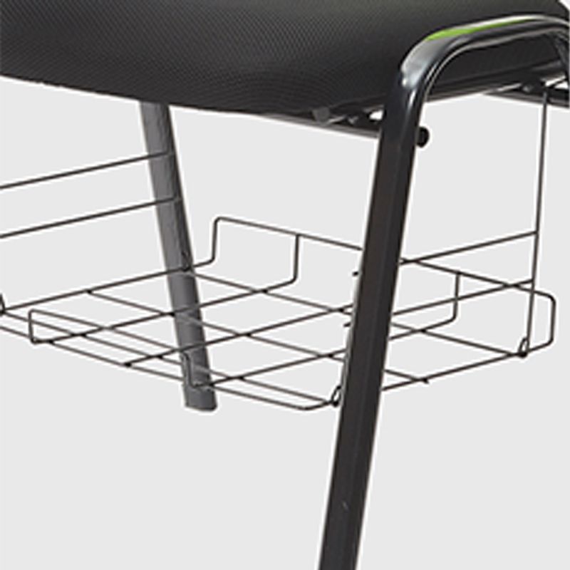 Silla de escritorio de malla baja sin ruedas silla de conferencia de armas fijas