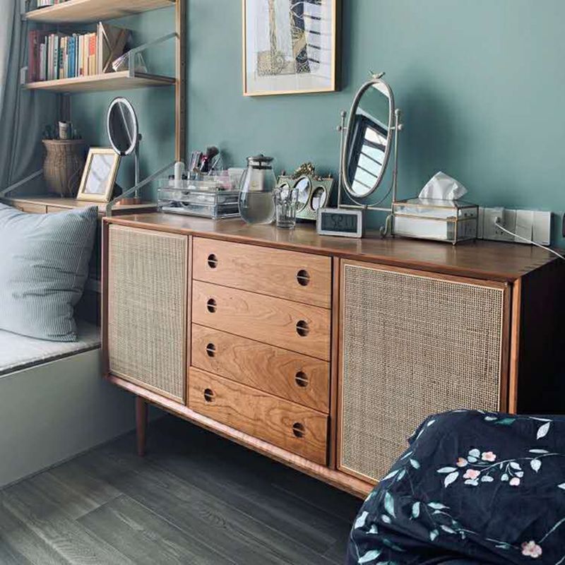 Modern Accent Cabinet Solid Wood With Doors 4 - Drawer Rectangle Cabinet Clearhalo 'Cabinets & Chests' 'cabinets_chests' 'furn' 'furn_cabinets_chests' 'Furniture' 'Living Room Furniture' 1200x1200_abe7df32-81ae-46ab-82e5-9e2a7cf25326