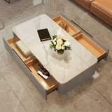 Tavolino glam tavolo da cocktail quadrato rettangolare in bianco