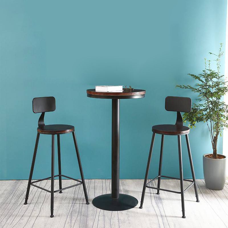 Solid Wood Pub Table Bar Height Industrial Round Bar Table for Indoor Clearhalo 'Bar Furniture' 'Bar Tables' 'bar_tables' 'furn' 'furn_bar_tables' 'Furniture' 'Kitchen & Dining Furniture' 1200x1200_abe9728c-180e-4360-841e-fa2e52bb7533
