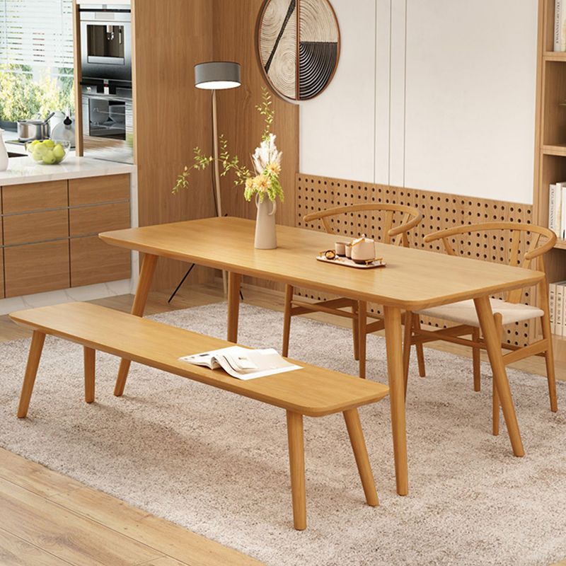 Juego de comedor moderno 1/4/5/6/7 PCS Mesa de comedor de madera maciza rectángulo y sillas sin brazos