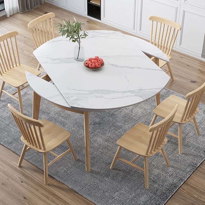 Modern Sintered Stone Dining Table Round Dining Room Table with 4 Legs Clearhalo 'Dining Tables & Seating' 'Dining Tables' 'dining_table' 'furn' 'furn_dining_table' 'Furniture' 'furniture_dining_table' 'Kitchen & Dining Furniture' 'kitchen' 'kitchen_dining_table' 1200x1200_abedb911-9c5f-4730-a82c-e53efc1d5e83