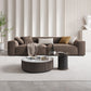 Brown Scandinavian Sectional/Sofa with Square Arm for Apartment