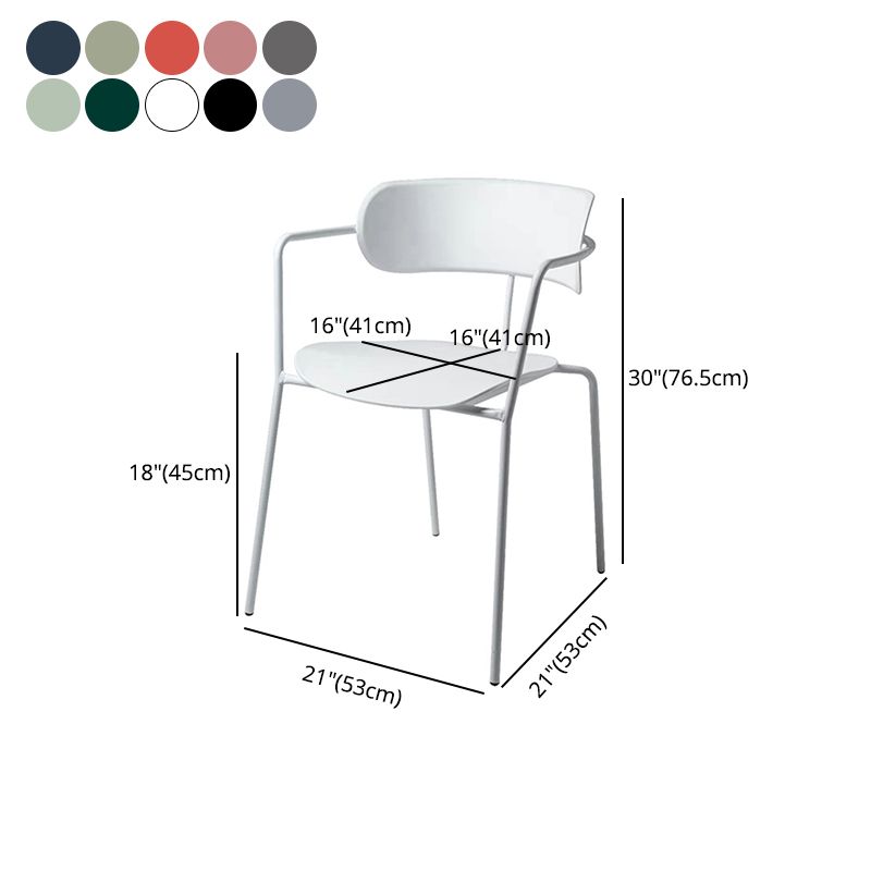 Contemporary Style Dining Chair Kitchen Open Back Arm Side Chair with Metal Legs Clearhalo ' kitchen&dining_furn' 'Dining Chairs' 'Dining Tables & Seating' 'dining_chair' 'furn' 'furn_dining_chair' 'Furniture' 'furniture_dining_chair' 'Kitchen & Dining Furniture' 'kitchen' 1200x1200_abf1d864-2282-4f0c-88e2-8d65dd4b913c