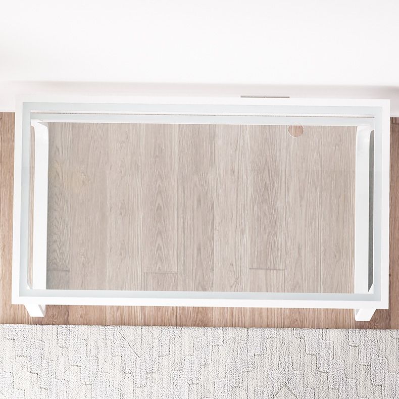 Bureau de bureau en verre moderne Base de traîneau 29.54 "TEL