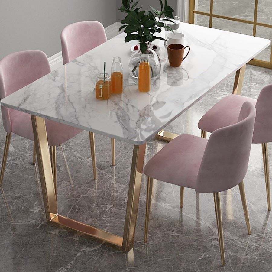 Nordic 1/2/5/7 Pieces Dining Set Rectangle Stone Dining Table for Dining Room Clearhalo 'Dining Room Sets' 'Dining Tables & Seating' 'dining_room_set' 'furn' 'furn_dining_room_set' 'Furniture' 'Kitchen & Dining Furniture' 1200x1200_abf35c78-58d5-4872-a2e4-863da78e4eff