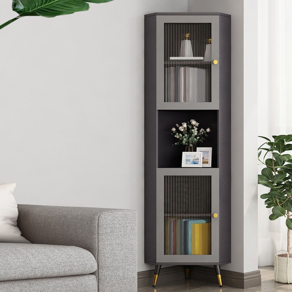 Wooden Accent Cabinet with 2 Glass Doors and Straight Legs Cabinet Clearhalo 'Cabinets & Chests' 'cabinets_chests' 'furn' 'furn_cabinets_chests' 'Furniture' 'Living Room Furniture' 1200x1200_abf4013d-633a-4efb-9ab3-06760001f57d