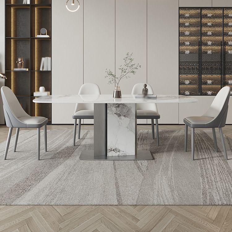 Designer Style Sintered Stone Top Dining Set E 1/2/3/5/7 Pieces Dining Table with Chairs Clearhalo 'Dining Room Sets' 'Dining Tables & Seating' 'dining_room_set' 'furn' 'furn_dining_room_set' 'Furniture' 'furniture_dining_room_set' 'Kitchen & Dining Furniture' 1200x1200_abf43ea7-87c1-4841-b35a-0a32112e195c