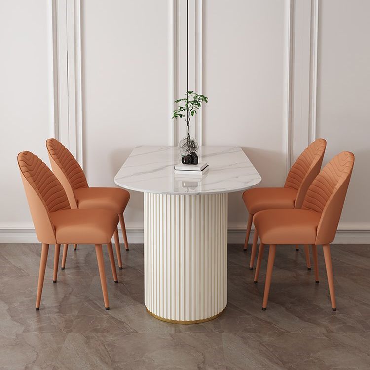 Sintered Stone White Table for Restaurant Modern Dining Table with Double Pedestal Base Clearhalo ' dining_table' 'Dining Tables & Seating' 'Dining Tables' 'furn' 'furn_dining_table' 'Furniture' 'furniture_dining_table' 'Kitchen & Dining Furniture' 'kitchen&dining_furn' 'kitchen' 'kitchen_dining_table' 1200x1200_abf4795b-c556-45a8-ba28-e08fcf078163