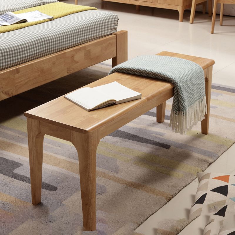 Contemporary Rubber Wood Seating Bench Rectangle Bedroom Bench with Straight Legs Clearhalo 'Benches' 'Chairs & Seating' 'furn' 'furn_benches' 'Furniture' 'Living Room Furniture' 1200x1200_abf54125-5459-4cb7-b2b0-2b0167c3783a