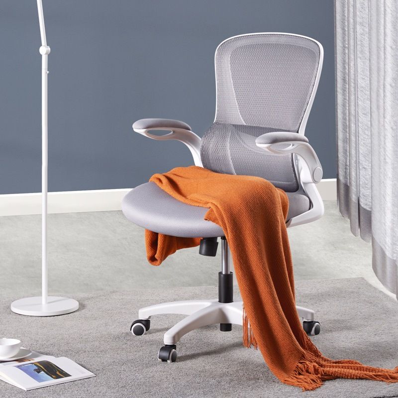 Sedia moderna sedia a maglia sedia a metà schiena con ruote in grigio/arancione/nero