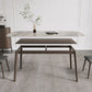 Mid-Century Modern Dining Table Rectangle Stone Top 4 Legs Dining Site Table Clearhalo 'Dining Tables & Seating' 'Dining Tables' 'dining_table' 'furn' 'furn_dining_table' 'Furniture' 'furniture_dining_table' 'Kitchen & Dining Furniture' 'kitchen' 'kitchen_dining_table' 1200x1200_abf57776-197e-45a5-a439-e44e129708d3