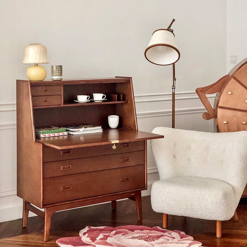 Mid-Century Modern Wood Accent Chest in Ash 46" Tall 5 Drawers Cabinet Clearhalo 'Cabinets & Chests' 'cabinets_chests' 'furn' 'furn_cabinets_chests' 'Furniture' 'Living Room Furniture' 1200x1200_abf6471d-08a9-4529-b52a-22bc1ef8e49d