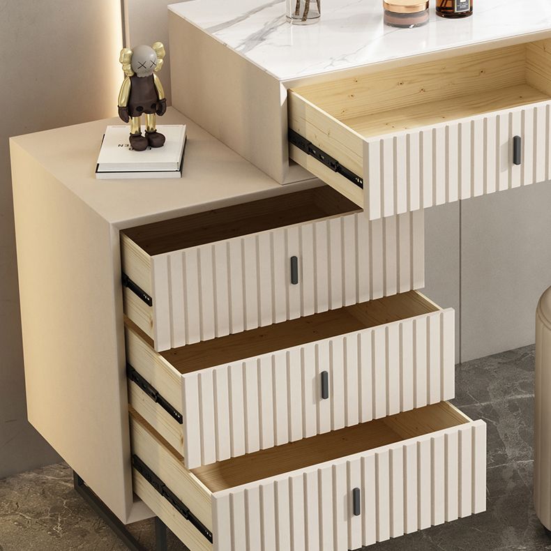 Tavolo da toeletta da toeletta per vanità bianchi in pietra contemporanea