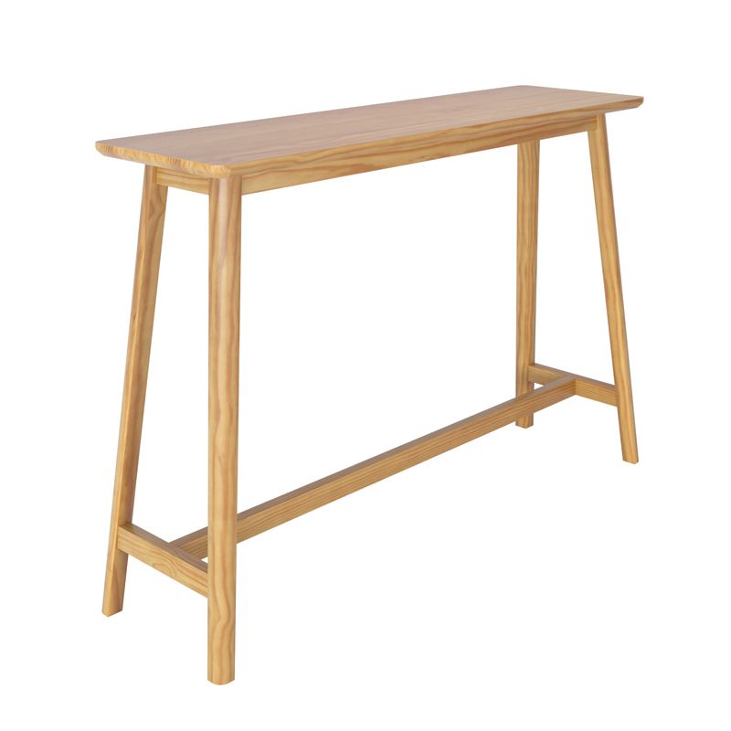 Modern Rectangle Bar Dining Table Wood Bar Height Table with Trestle Base in Brown Clearhalo 'Bar Furniture' 'Bar Tables' 'bar_tables' 'furn' 'furn_bar_tables' 'Furniture' 'furniture_bar_tables' 'Kitchen & Dining Furniture' 'kitchen&dining_furn' 'kitchen' 1200x1200_abf96872-4d81-4e7b-b09b-418b61d11fc9