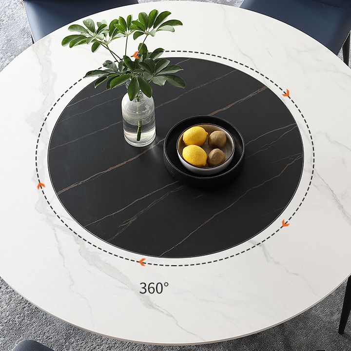 Contemporary Sintered Stone Round Table Set 1/4/7 Pieces Dining Set Clearhalo 'Dining Room Sets' 'Dining Tables & Seating' 'dining_room_set' 'furn' 'furn_dining_room_set' 'Furniture' 'Kitchen & Dining Furniture' 1200x1200_abf98b75-e751-4528-b3b0-a20b8db714f9