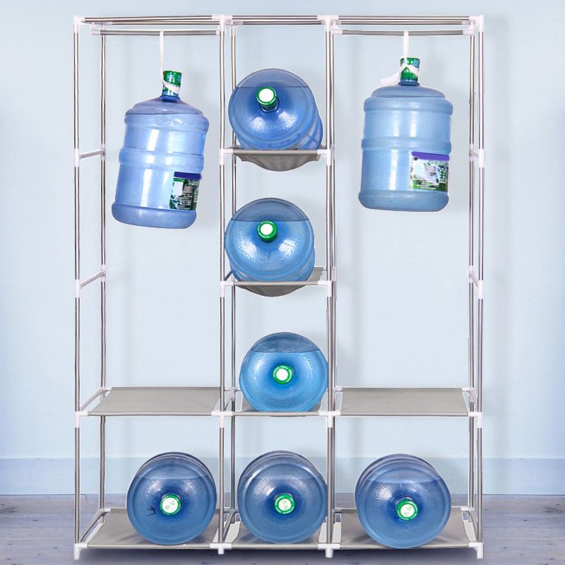 Metal Frame Home Wardrobe Modern Style Wardrobe Armoire with Shelves Clearhalo 'Armoires & Wardrobes' 'armoires_wardrobes' 'Bedroom Furniture' 'furn' 'furn_armoires_wardrobes' 'Furniture' 1200x1200_abfaab0e-3de9-44cd-a76b-fd9233f7c68a