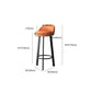 Sgabello da bar con seduta rotonda in stile moderno Sgabello da bar in pelle PU con gambe in metallo
