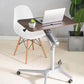 Modern Style Wooden Office Desk Rectangular Shape Movable Table with Wheels for Office