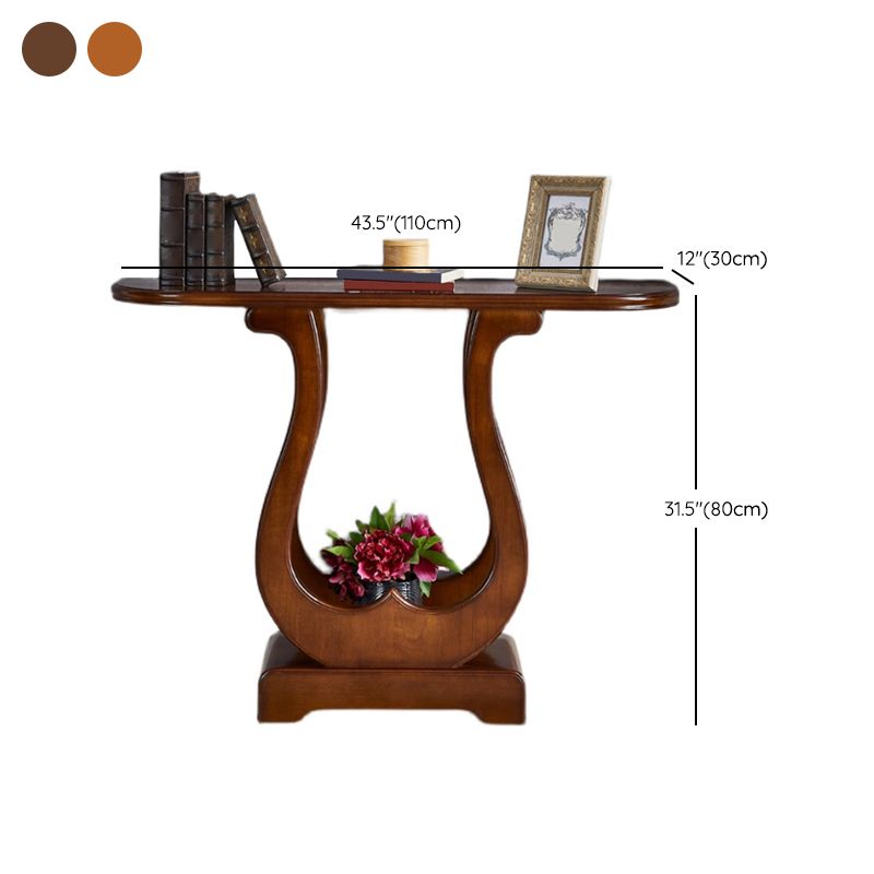 Mesa de consola de 31.5 pulgadas de altura Madera de madera maciza Mesa Fin de Luna para Hall