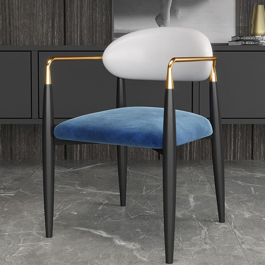 Contemporary Home Open Back Arm Chair Matte Finish Upholstered Dining Chair Clearhalo ' kitchen&dining_furn' 'Dining Chairs' 'Dining Tables & Seating' 'dining_chair' 'furn' 'furn_dining_chair' 'Furniture' 'furniture_dining_chair' 'Kitchen & Dining Furniture' 'kitchen' 1200x1200_abfc085a-a320-4654-8ee9-8f1e6110081c