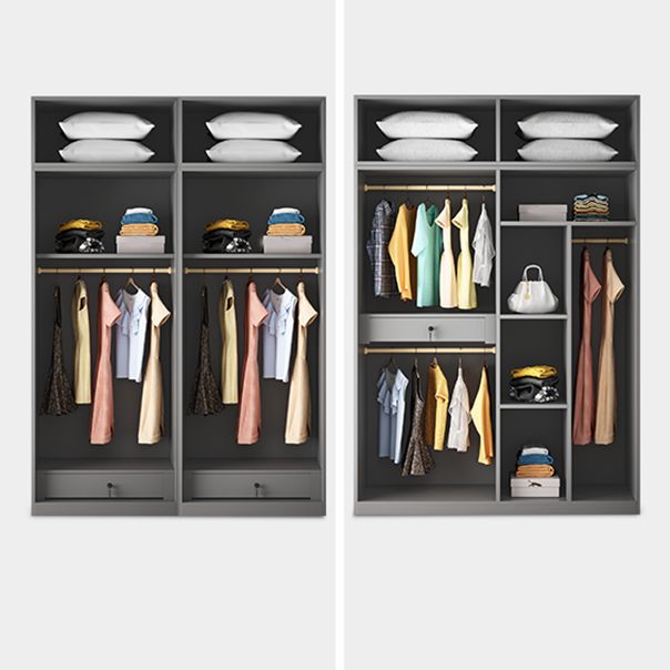 モダンなワードローブアーモアは、引き出し付きの木製ワードローブキャビネットをエンジニアリングしました