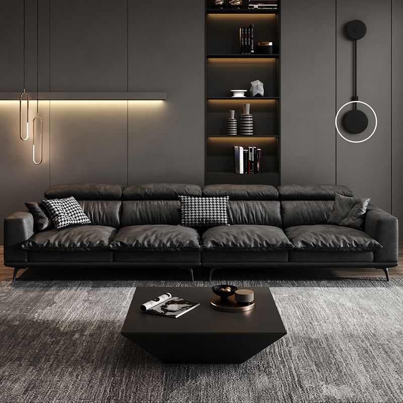 Waterproof Square Arm Sectionals 27.56"High Cushion Back Sofa,Black Clearhalo 'furn' 'furn_sectionals' 'Furniture' 'furniture_sectionals' 'Living Room Furniture' 'Sectionals' 1200x1200_abfe1d82-b1e5-44dc-8d46-a4f2cc800ef6