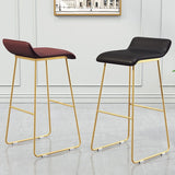 Leather Bar Stool Backless Counter Stool for Bristol with Gold Frame