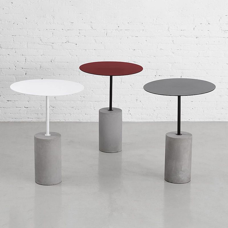 Modern Round Table Top Side End Table with Cement Pedestal Leg Clearhalo 'Coffee & Accent Tables' 'End & Side Tables' 'end_side_table' 'end_side_tables' 'furn' 'furn_end_side_tables' 'Furniture' 'furniture_end_side_table' 'Living Room Furniture' 1200x1200_abffe5ab-bd3c-467d-876a-845056134d2b