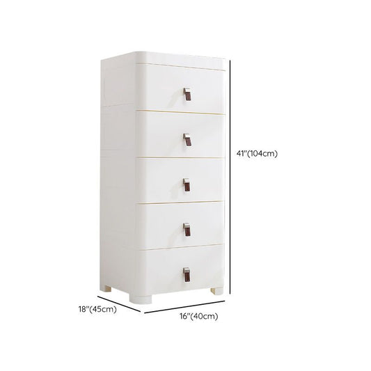 White Plastic Storage Cabinet for Bathroom Contemporary Cabinet with Drawers