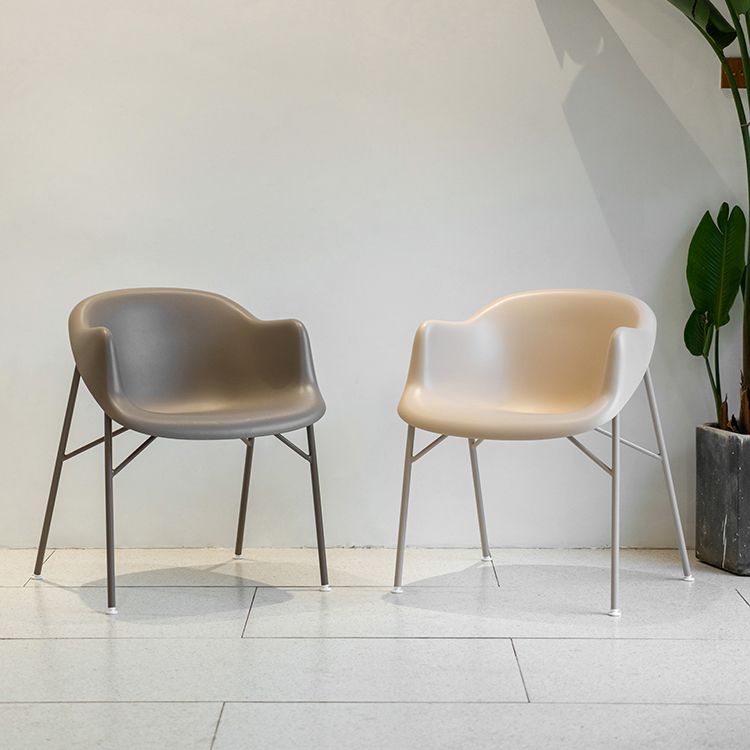 Scandinavian Style Plastic Dining Armchair Solid Back Single Side Chair for Home Use Clearhalo ' kitchen&dining_furn' 'Dining Chairs' 'Dining Tables & Seating' 'dining_chair' 'furn' 'furn_dining_chair' 'Furniture' 'furniture_dining_chair' 'Kitchen & Dining Furniture' 'kitchen' 1200x1200_ac00311f-f62a-428a-82d6-2f4215e72380
