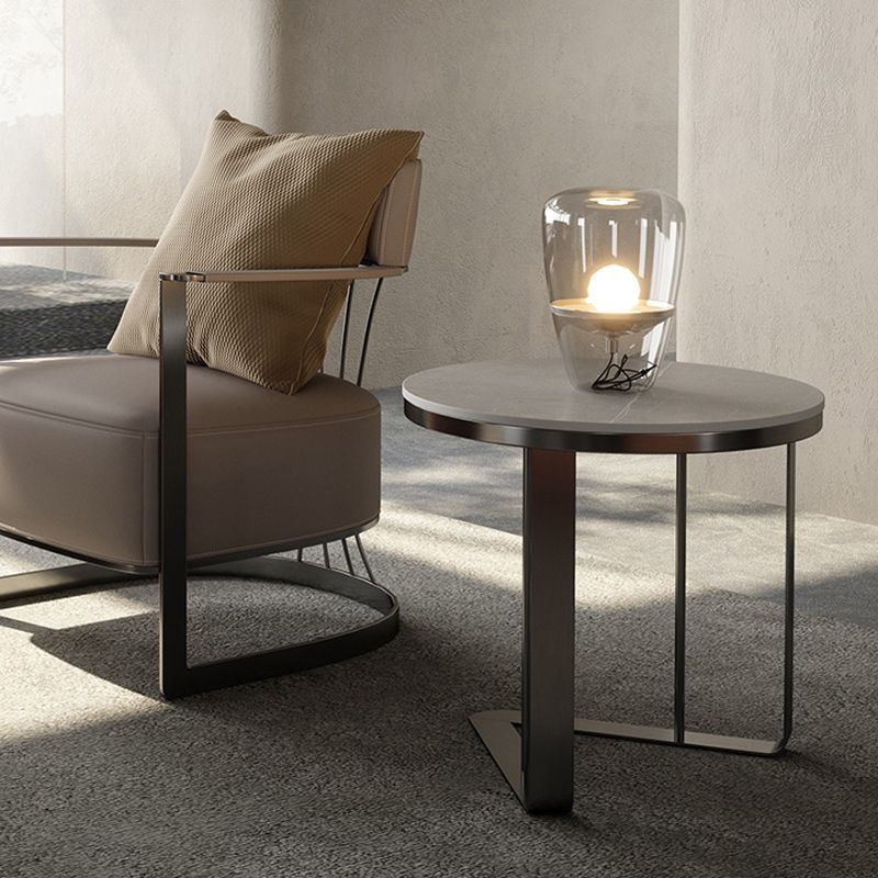 Glam Metal C-shape Side Table Round Stone Top Sofa Side End Table Clearhalo 'Coffee & Accent Tables' 'End & Side Tables' 'end_side_tables' 'furn' 'furn_end_side_tables' 'Furniture' 'Living Room Furniture' 1200x1200_ac020a61-935a-4f2e-8be9-e2634a8ea4f9