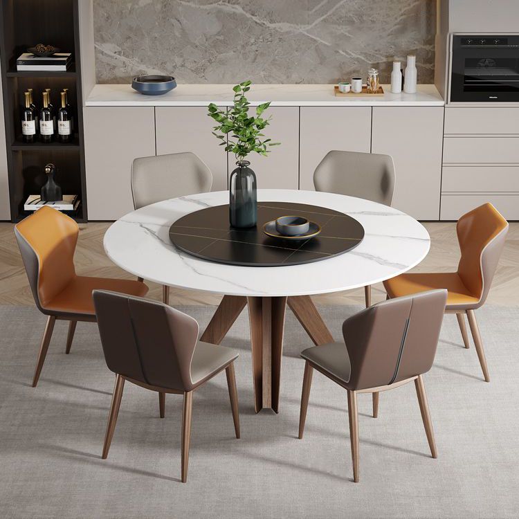 Round Stone Furniture Luxury Style Tripod Base Dining Room Collection with Turntable Clearhalo ' dining_table' 'Dining Tables & Seating' 'Dining Tables' 'furn' 'furn_dining_table' 'Furniture' 'furniture_dining_table' 'Kitchen & Dining Furniture' 'kitchen&dining_furn' 'kitchen' 'kitchen_dining_table' 1200x1200_ac0509bd-39e4-411e-898c-1990d67937b2