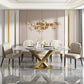 Luxury Sintered Stone Top Dining Table Rectangle Table with Gold Metal Pedestal Clearhalo ' dining_table' 'Dining Tables & Seating' 'Dining Tables' 'furn' 'furn_dining_table' 'Furniture' 'furniture_dining_table' 'Kitchen & Dining Furniture' 'kitchen&dining_furn' 'kitchen' 'kitchen_dining_table' 1200x1200_ac055843-b8b2-4b6a-a5b3-3d961a23d10b