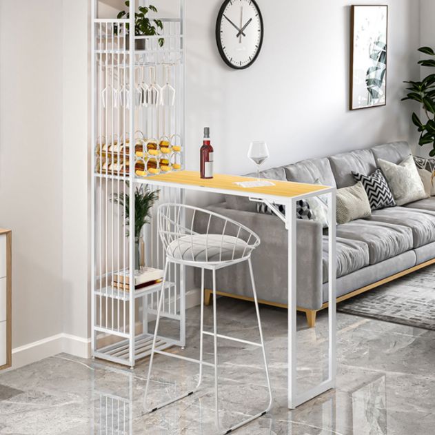 Glam Rectangle Bar Set 1/2 Pieces Self-Storing Leaf Pub Table with Upholstered Stool Clearhalo 'Bar Furniture' 'furn' 'furn_home_bar_bar_sets' 'Furniture' 'Home Bars & Bar Sets' 'home_bar_bar_sets' 'Kitchen & Dining Furniture' 1200x1200_ac07c32b-e4a1-4cfe-9b0b-308a67f0676e