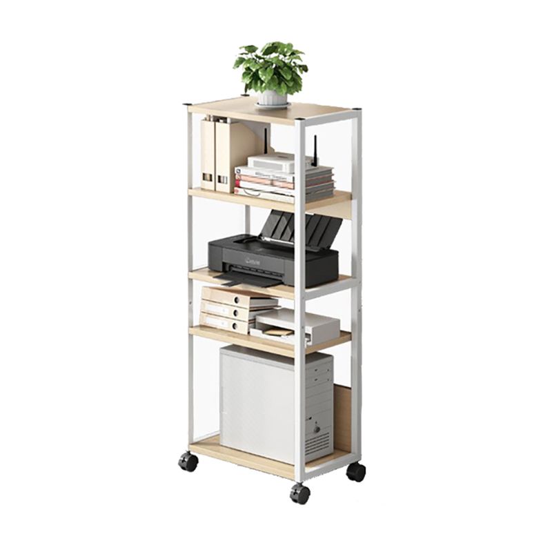 Industrial Style Wooden Bookshelf Etagere Bookcase with Caster Wheels for Office Clearhalo 'Bookcases' 'furn' 'furn_bookcases' 'Furniture' 'furniture_bookcases' 'kitchen' 'kitchen_bookcases' 'Living Room Furniture' 'Office Furniture' 1200x1200_ac084335-7d65-4ab5-bc2e-43201bf874fe