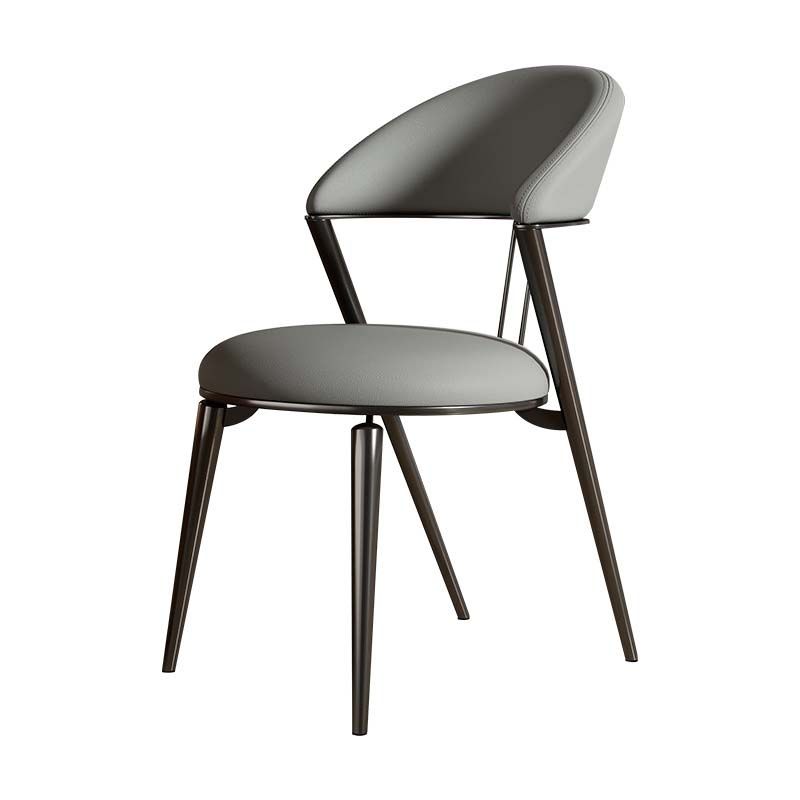 Armless Upholstered Dining Chairs Faux Leather Kitchen Dining Side Chair